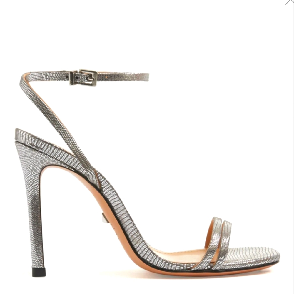 NWT Schutz Altina Silver Leather Sandal Size 9.5